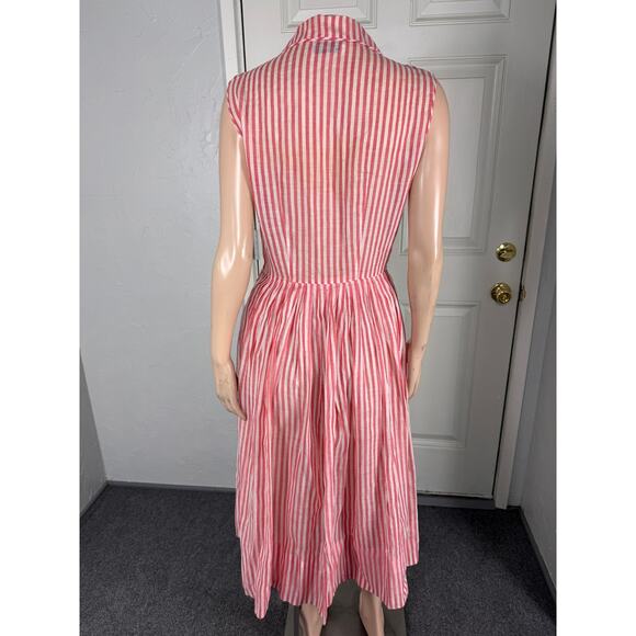 Vintage Georgiana 40s 50s Party Dress Evening Side Metal Zip Beaded Cotton QQ17 - Picture 5 of 10